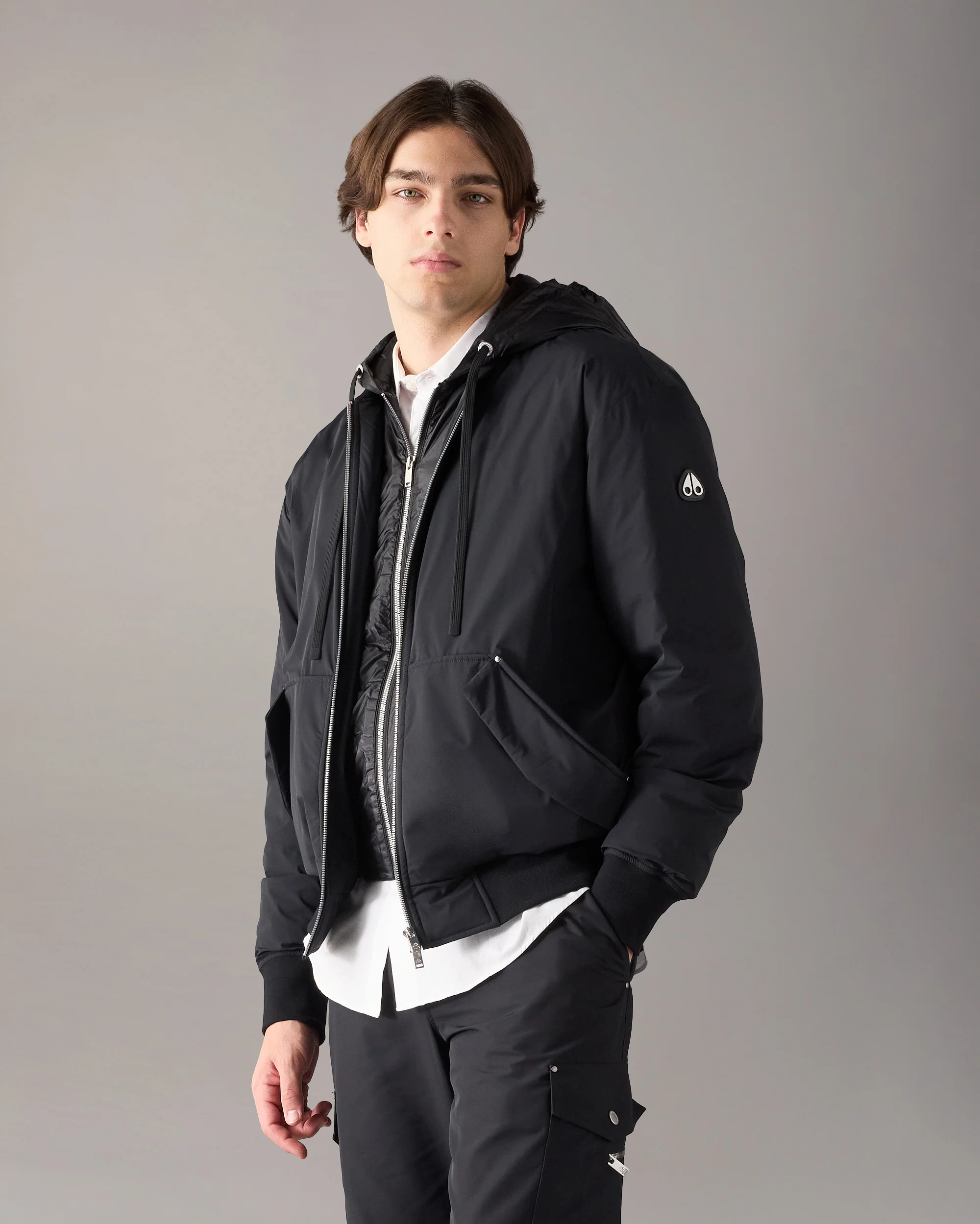 BRIXTON DOWN BOMBER JACKET-BLACK - Image 2