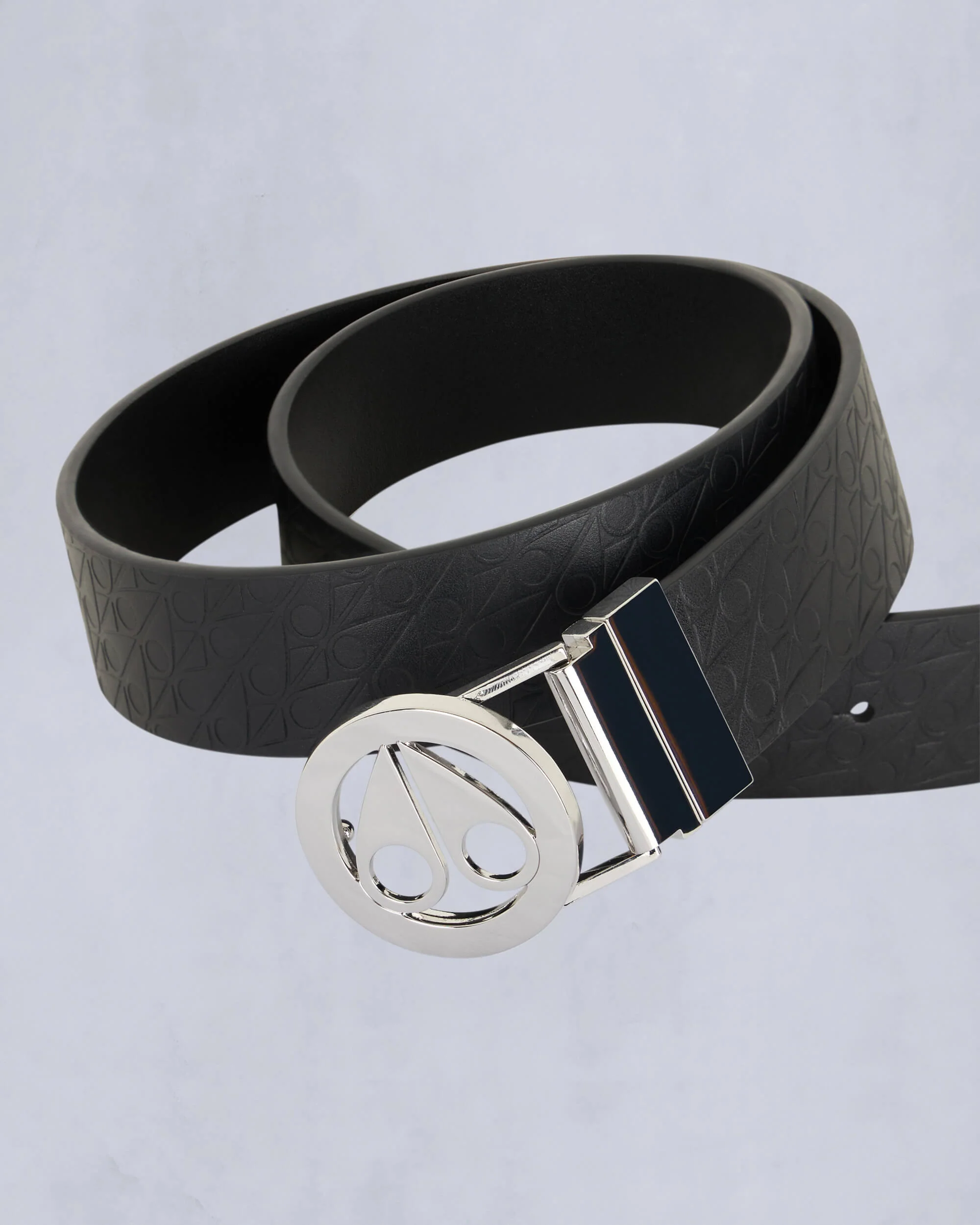 CIRCULAR LOGO ICON LEATHER BELT-SILVER - Image 2
