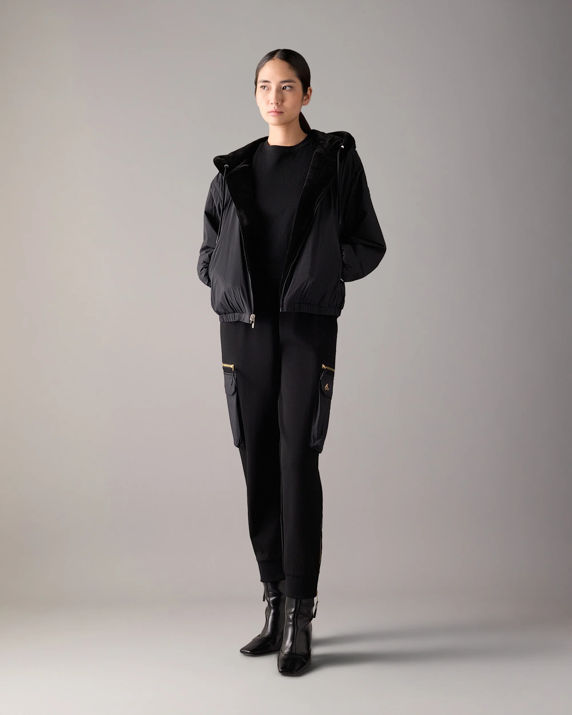 EATON BUNNY REVERSIBLE HOODIE-BLACK/BLACK - Image 5