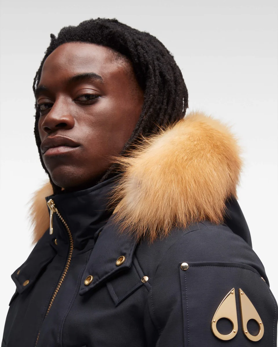GOLD BALLISTIC BOMBER FUR-NAVY W/GOLD - Image 4