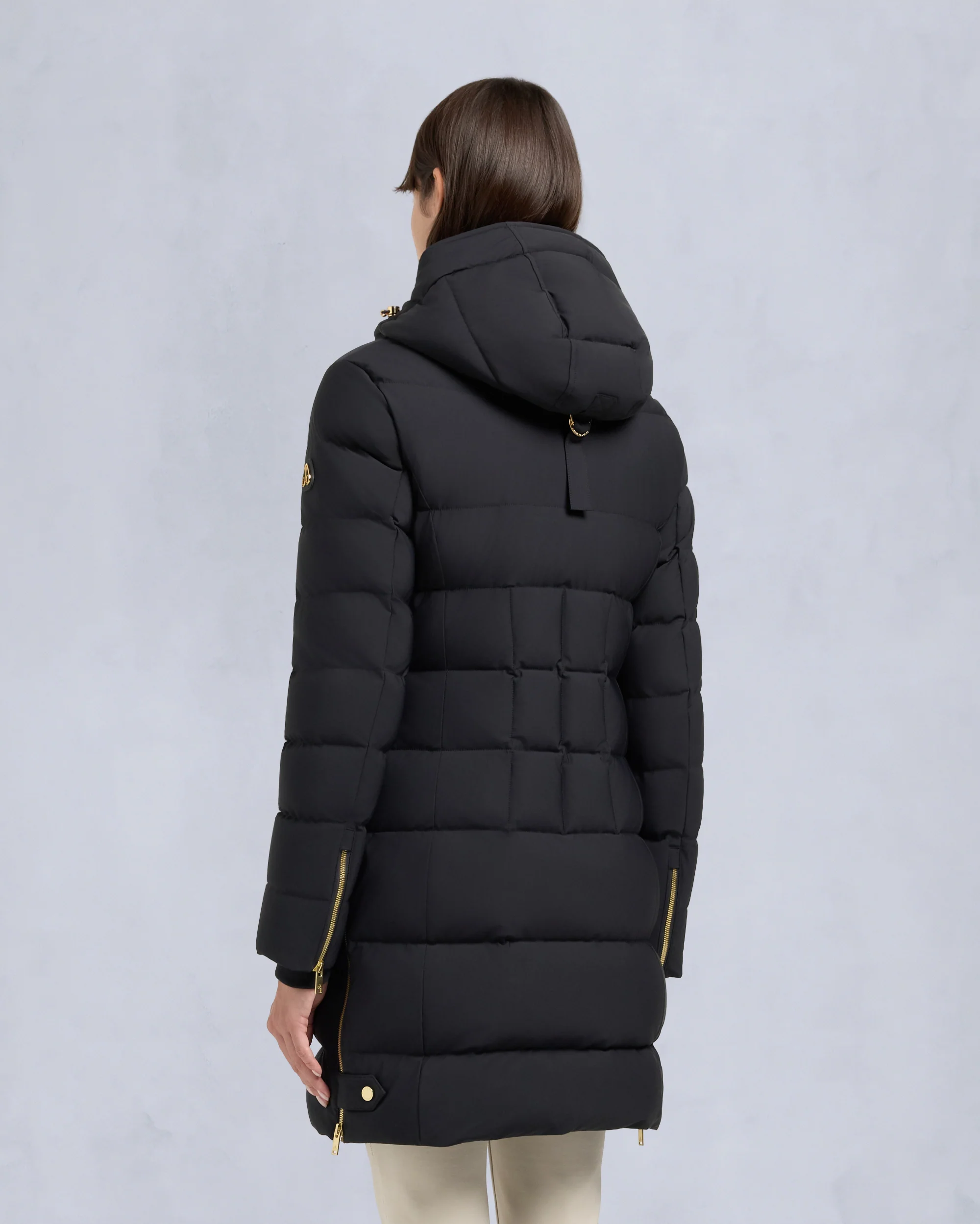 GOLD SERIES NYLUXE WATERSHED SHEARLING TRIM PARKA-BLACK/BLACK - Image 3