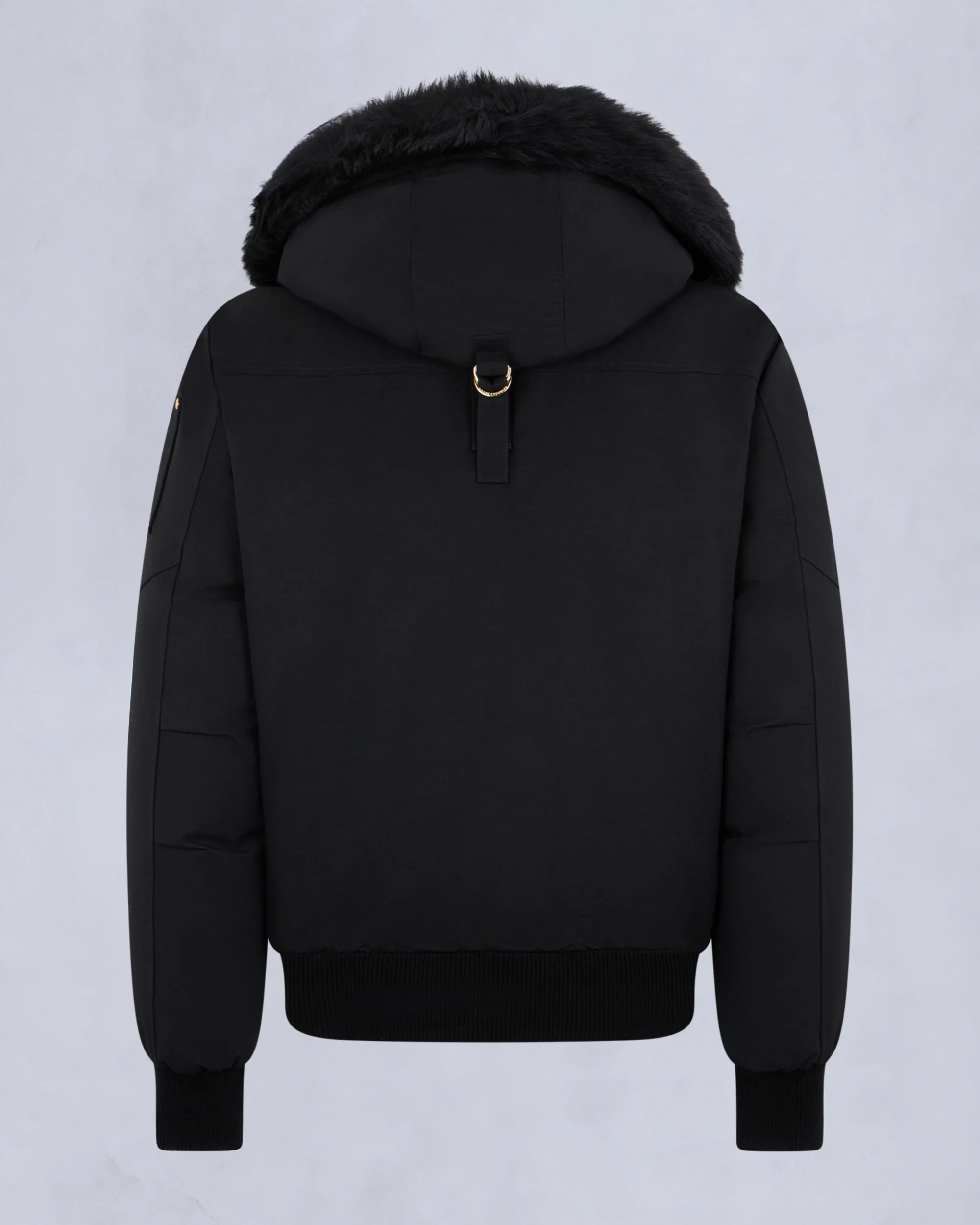 GOLD SERIES ORIGINAL SHEARLING TRIM BALLISTIC BOMBER-BLACK/BLACK - Image 5