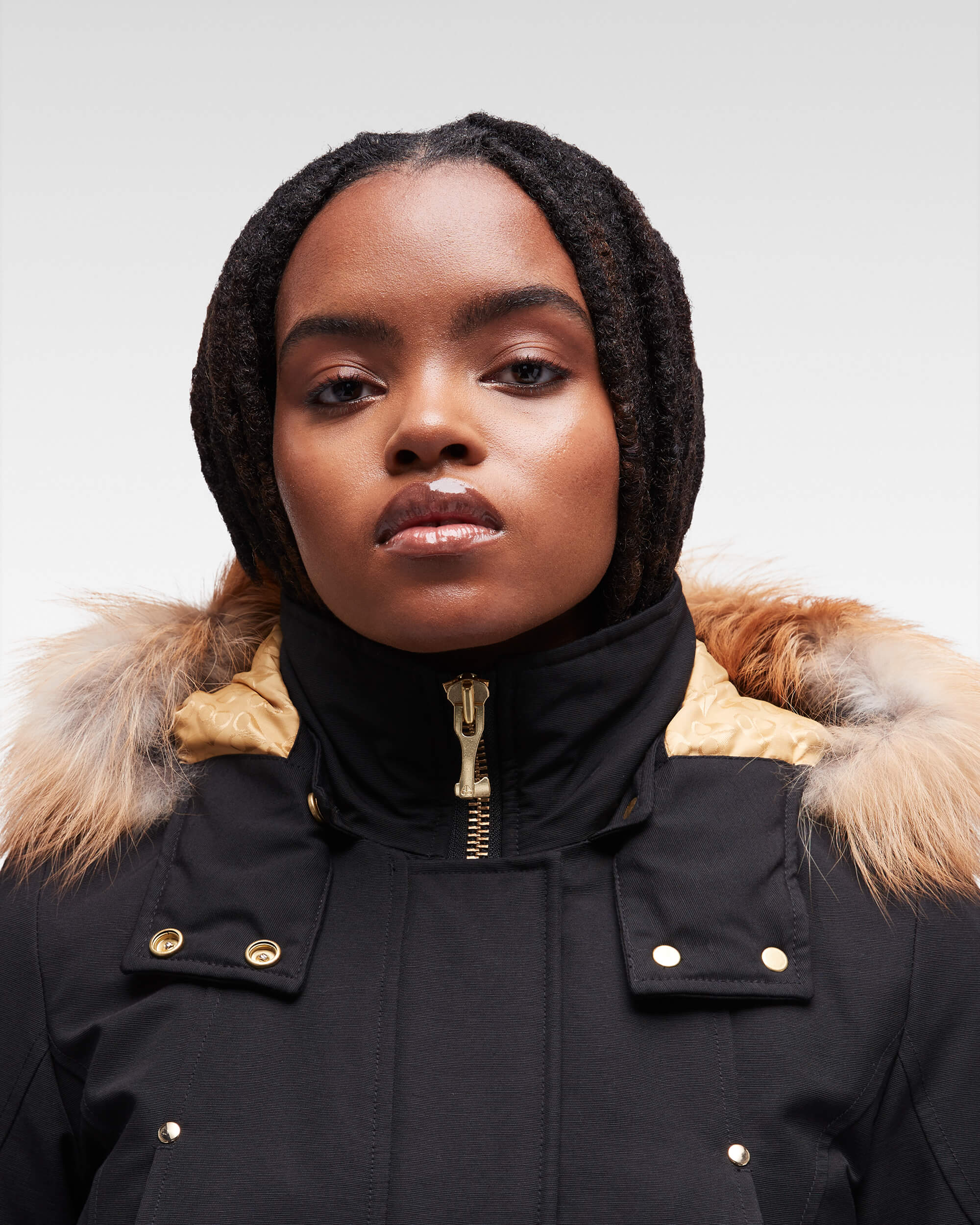 GOLD STIRLING PARKA FUR-BLACK W/ GOLD - Image 5
