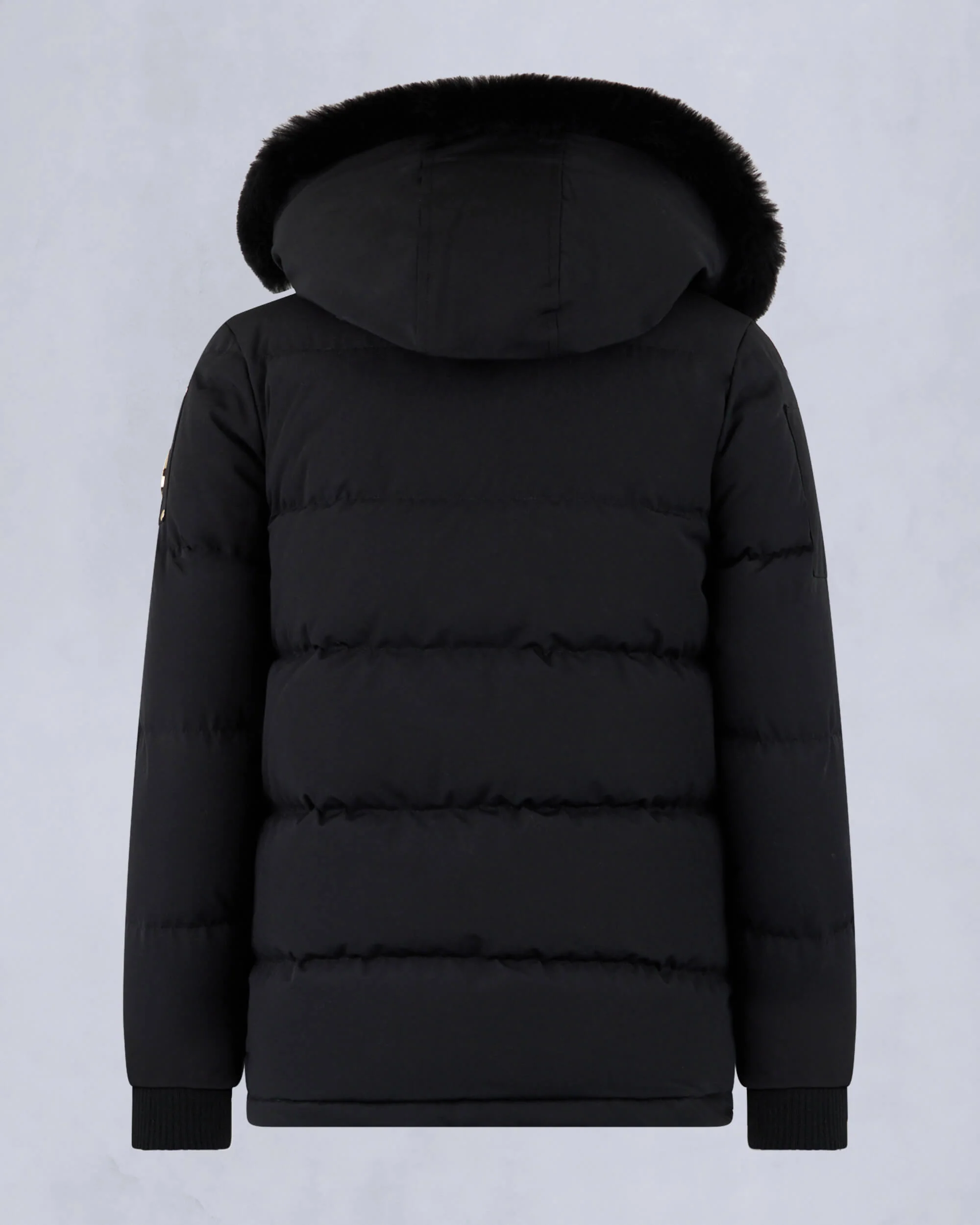 KIDS  UNISEX ORIGINAL GOLD SERIES SHEARLING TRIM 3Q JACKET-BLACK/BLACK - Image 5
