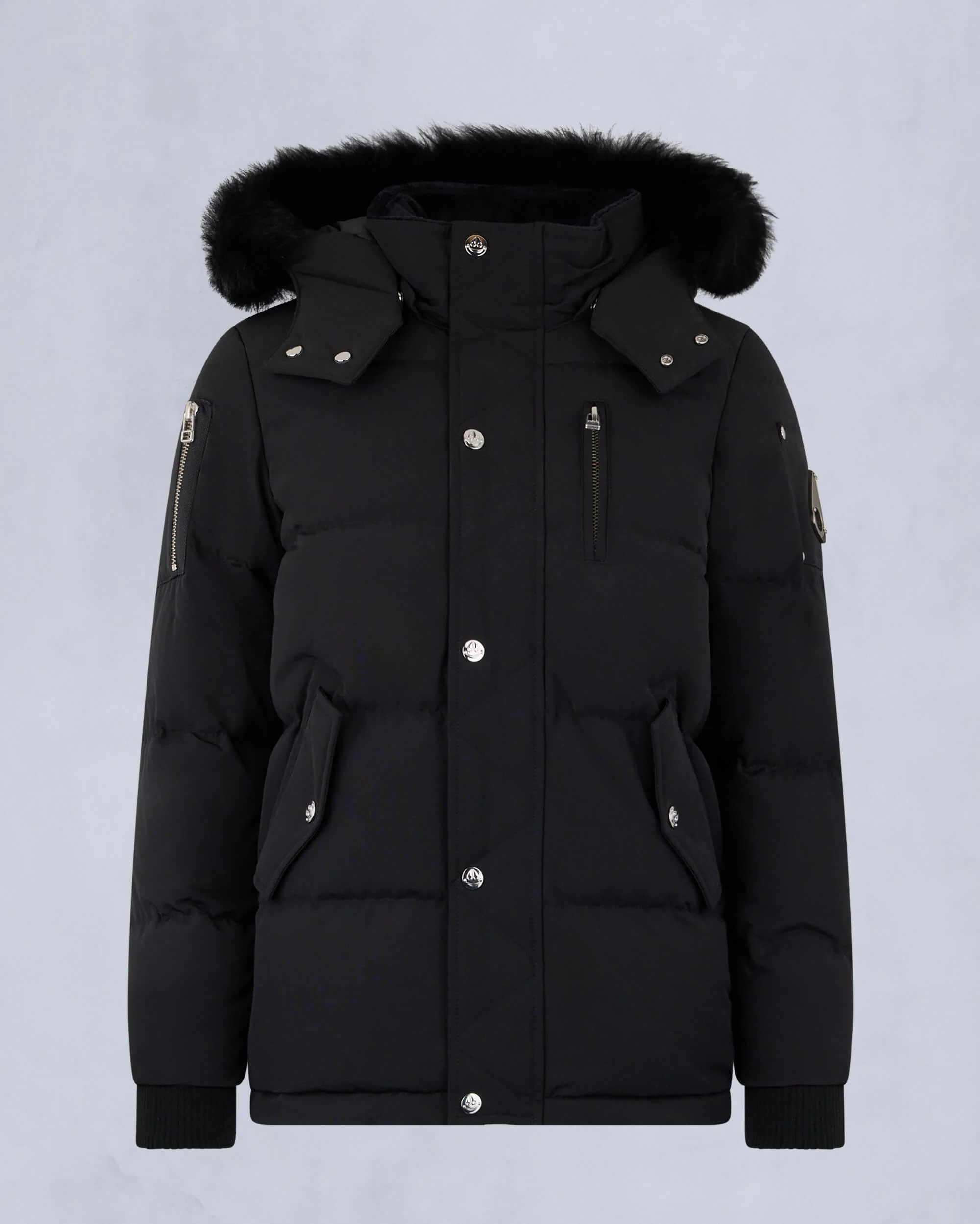 KIDS UNISEX ORIGINAL SHEARLING TRIM 3Q JACKET-BLACK/BLACK - Image 6