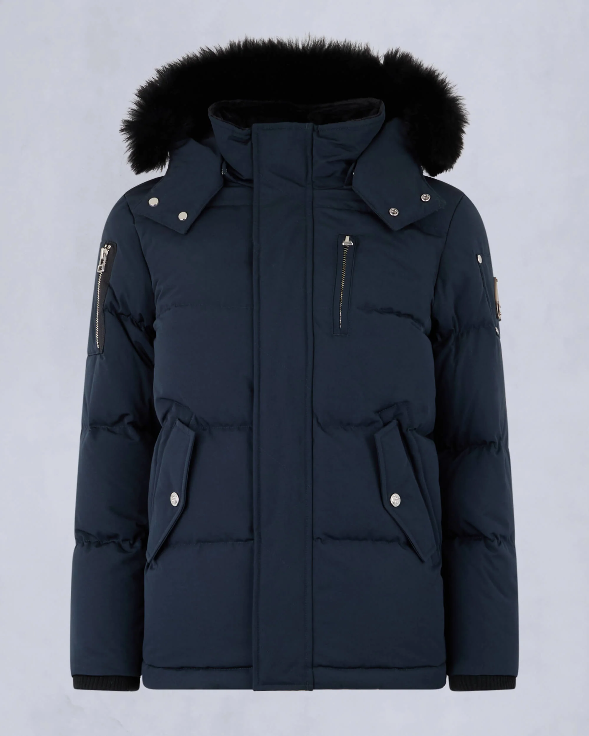 KIDS UNISEX ORIGINAL SHEARLING TRIM 3Q JACKET-NAVY/BLACK - Image 6