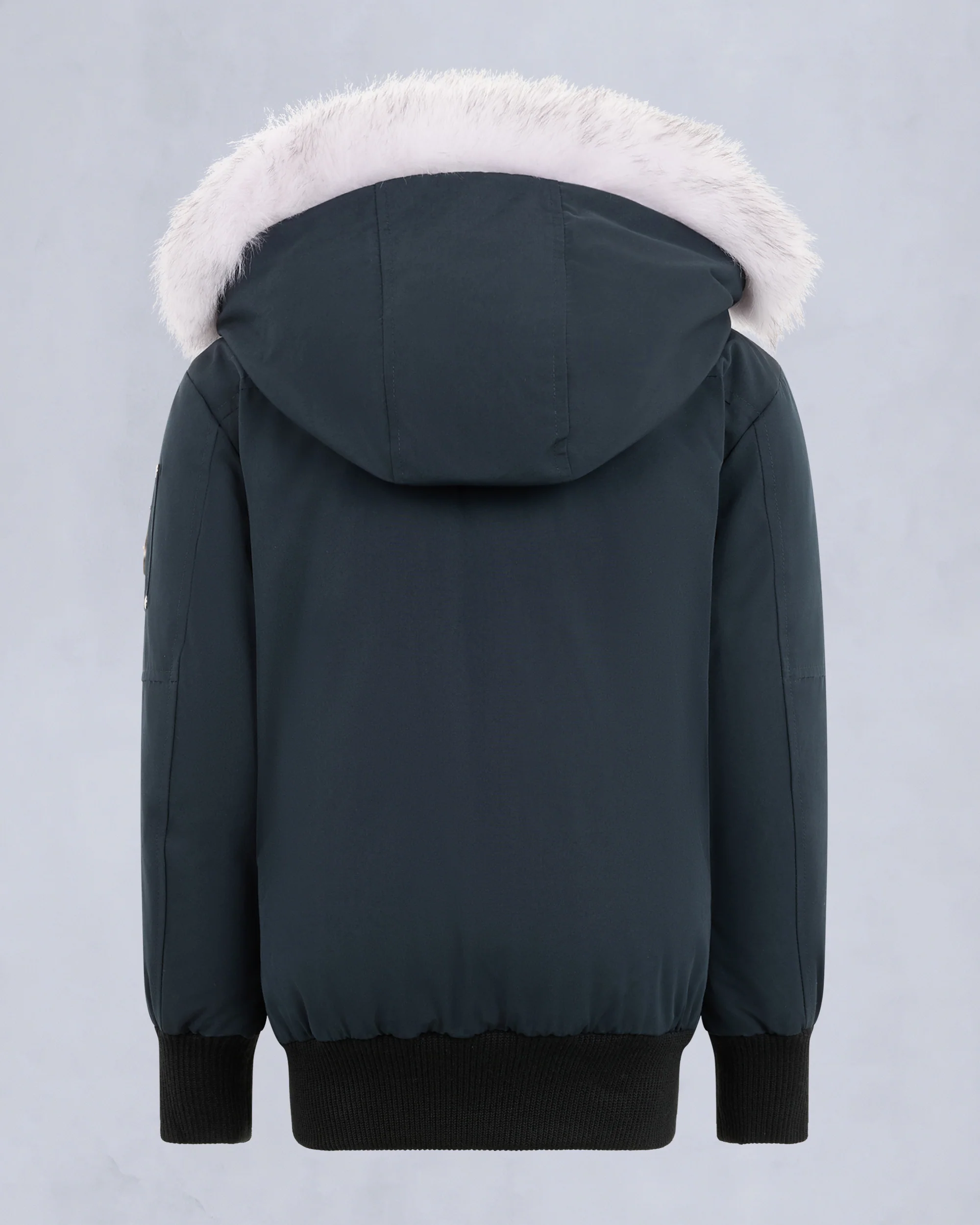 KIDS UNISEX ORIGINAL SHEARLING TRIM BOMBER -NAVY/NATURAL - Image 5