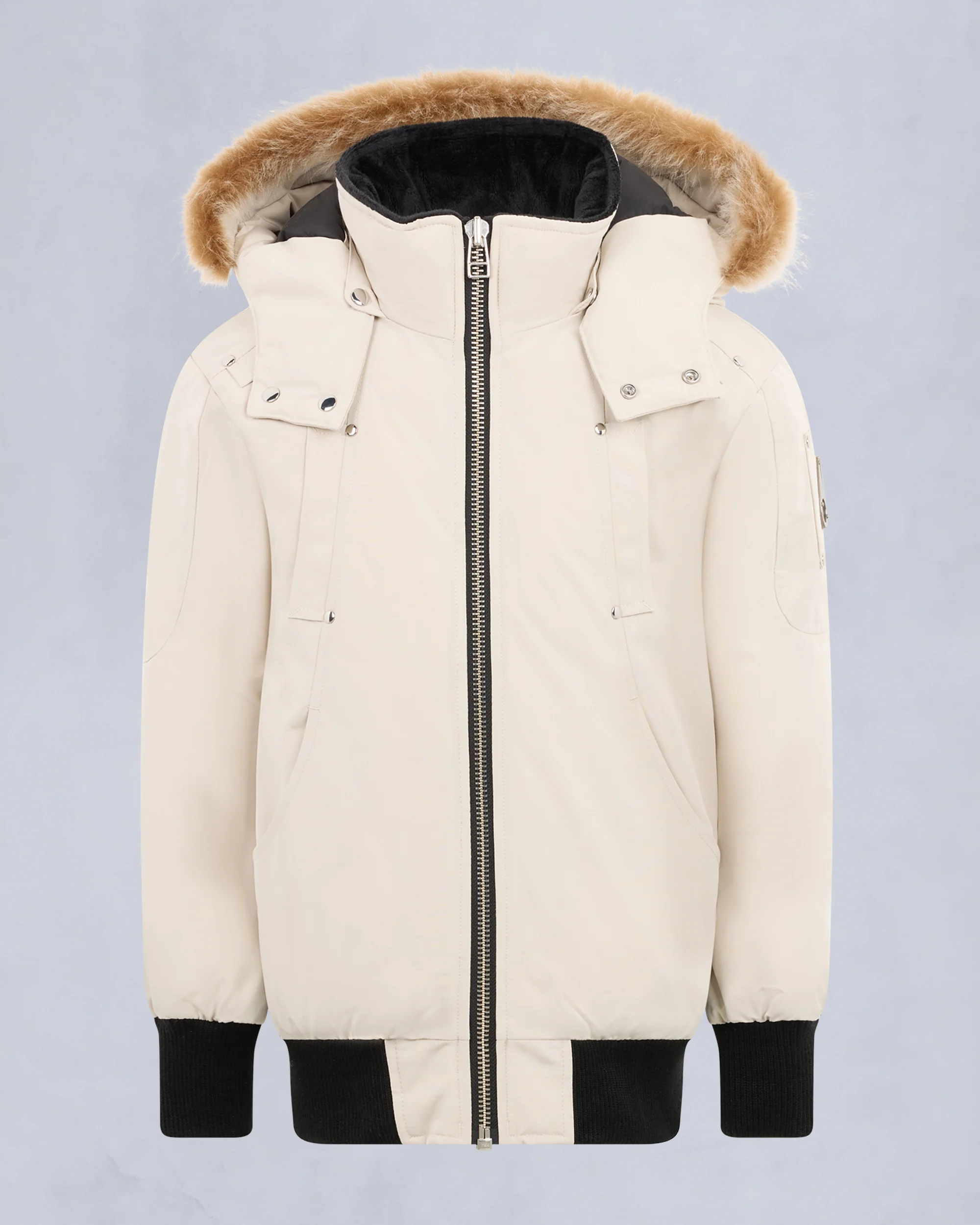KIDS UNISEX ORIGINAL SHEARLING TRIM BOMBER -ALABASTER/BRONZE