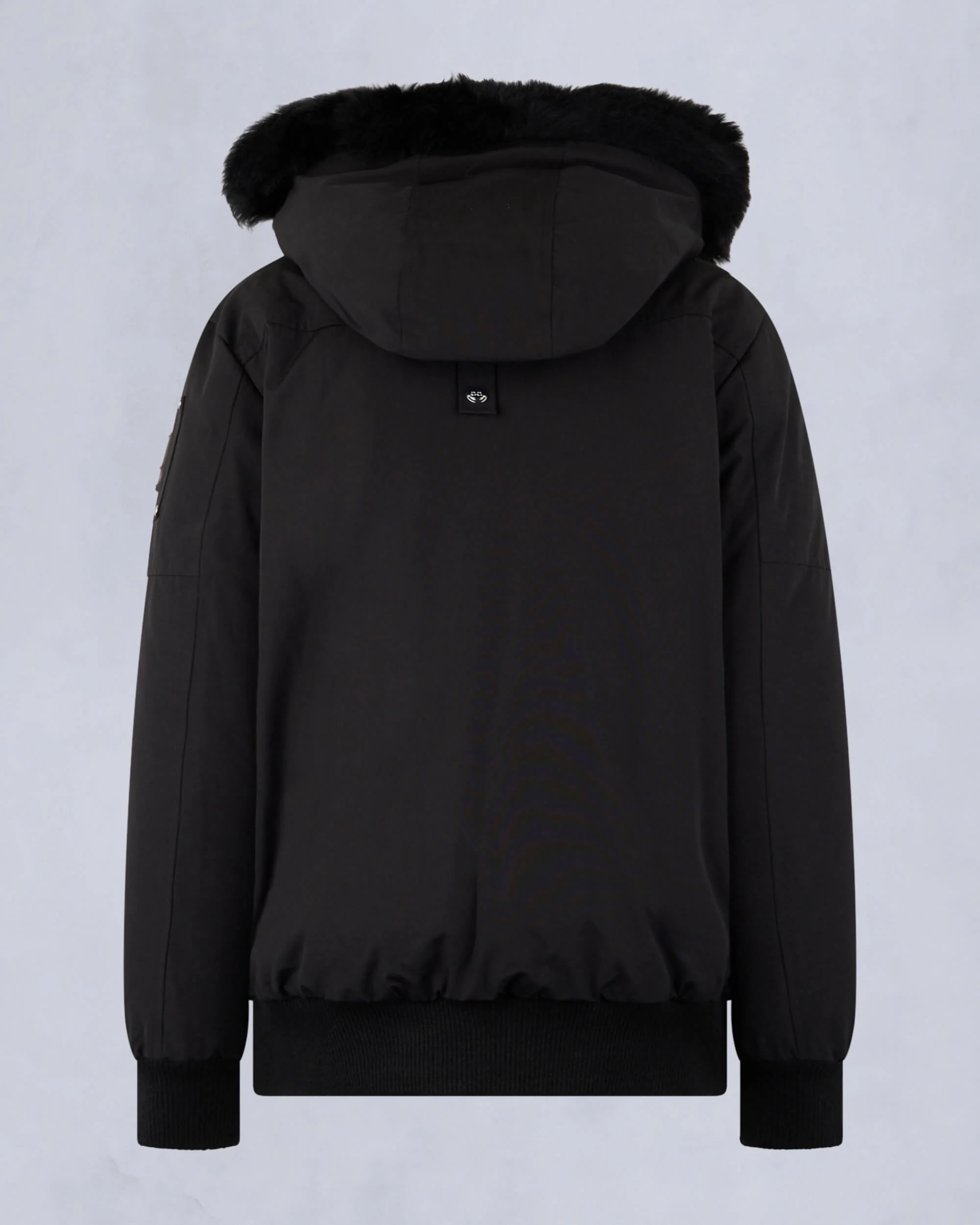 KIDS UNISEX ORIGINAL SHEARLING TRIM BOMBER -BLACK/BLACK - Image 5