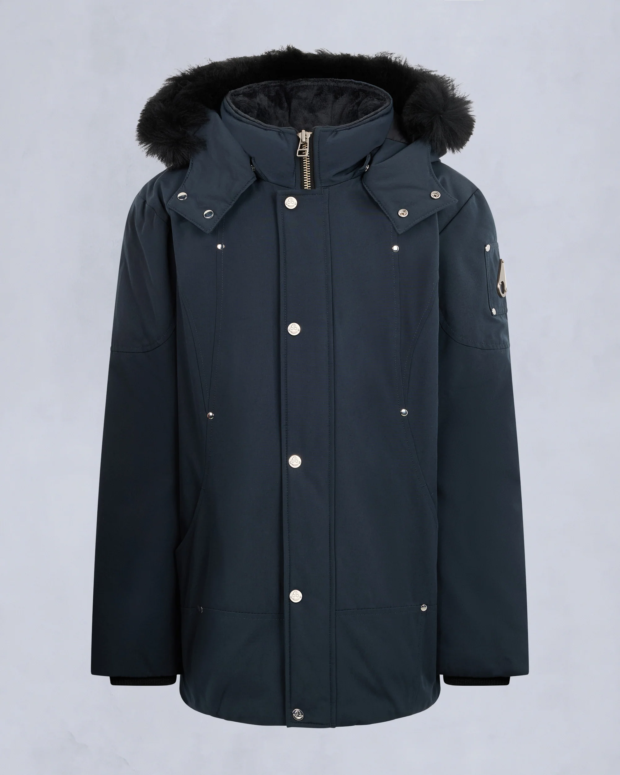 KIDS UNISEX ORIGINAL  SHEARLING TRIM PARKA-NAVY/BLACK - Image 9