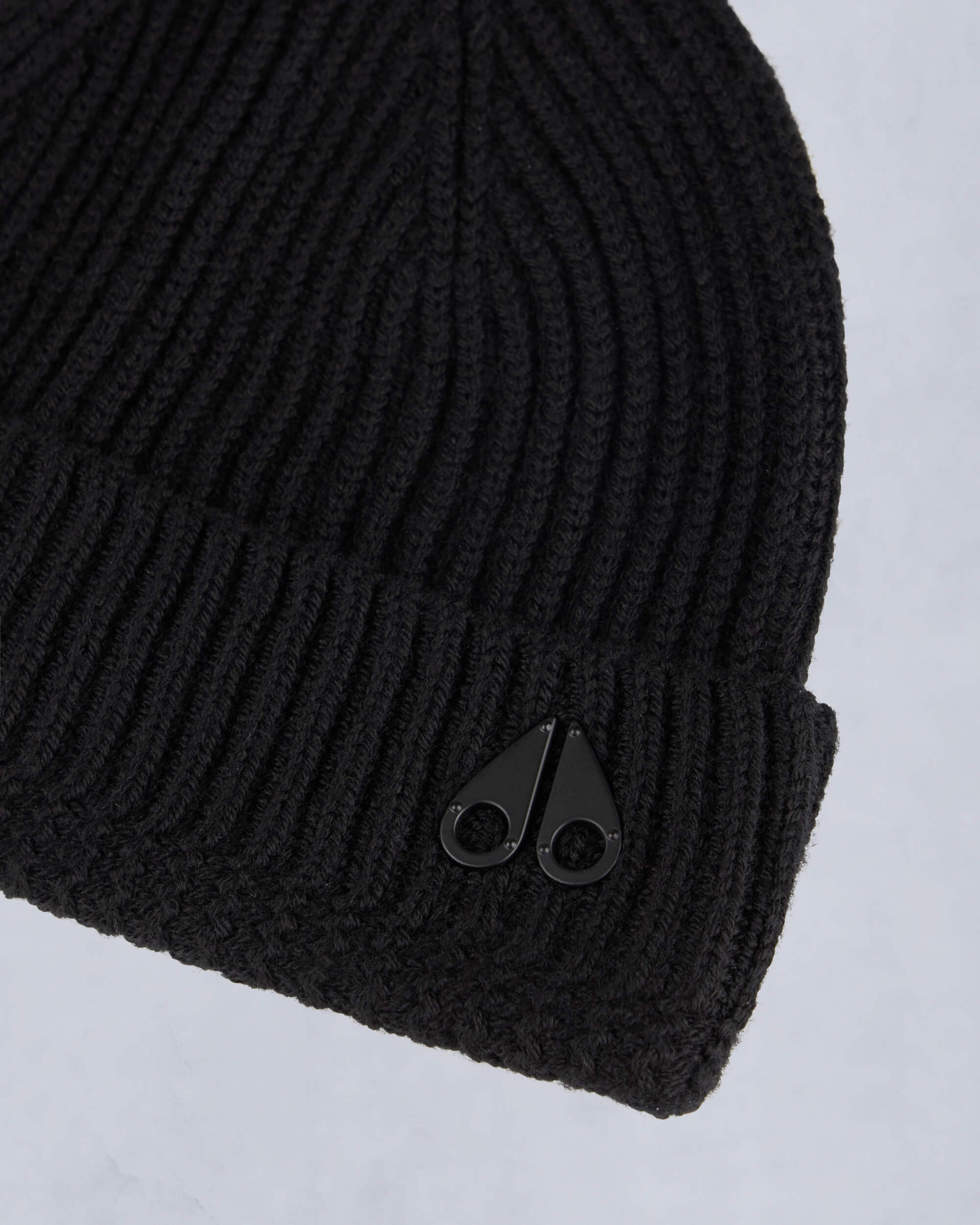 LOGO RIBBED BEANIE-BLACK - Image 4