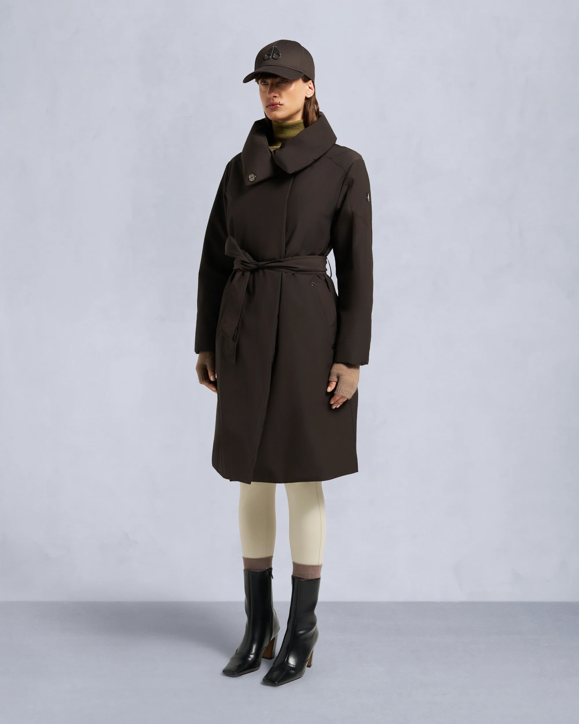 LONDSDALE LONG WRAP JACKET-ESPRESSO - Image 2