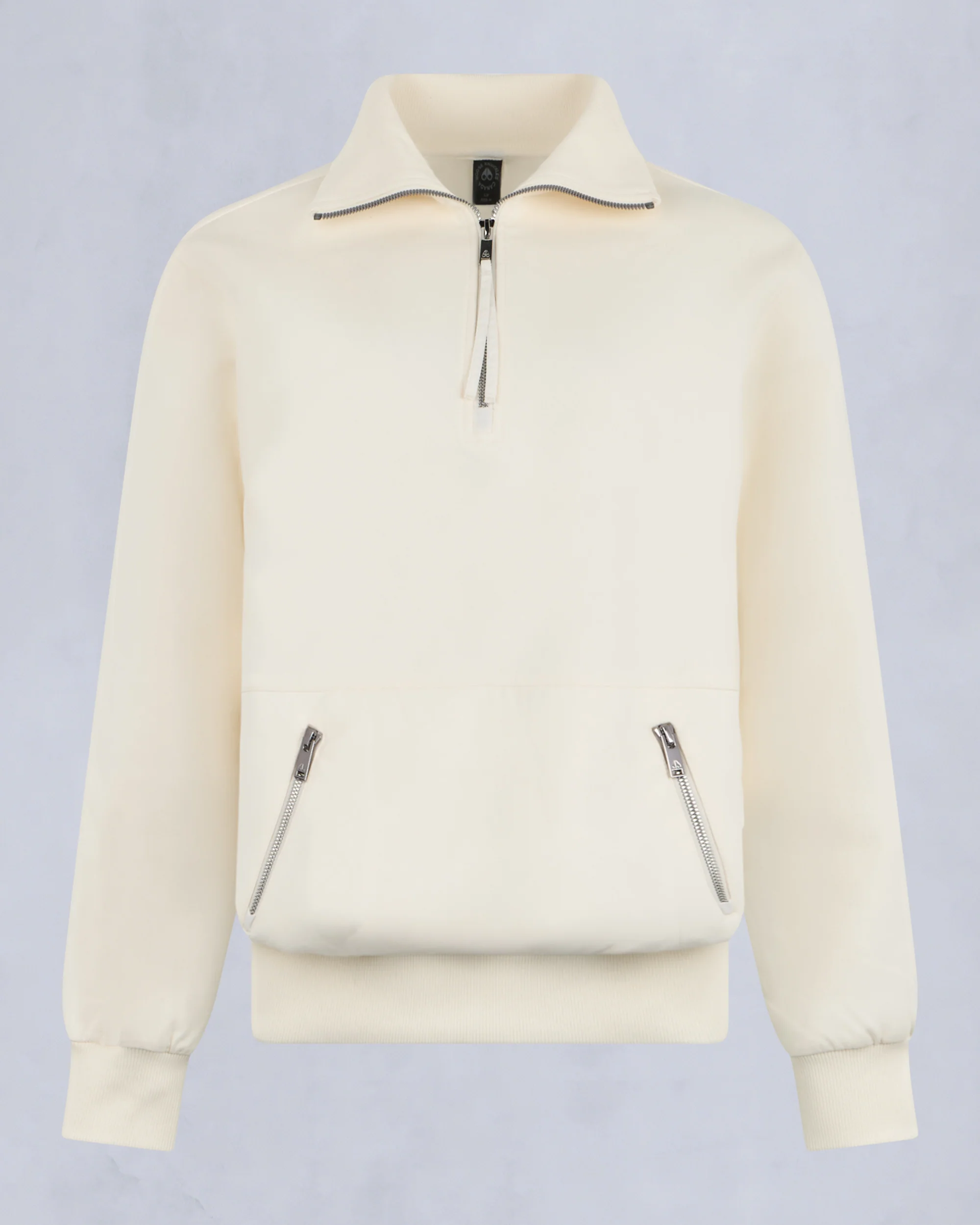 MIX MEDIA QUARTER ZIP SWEATER-PLASTER - Image 7