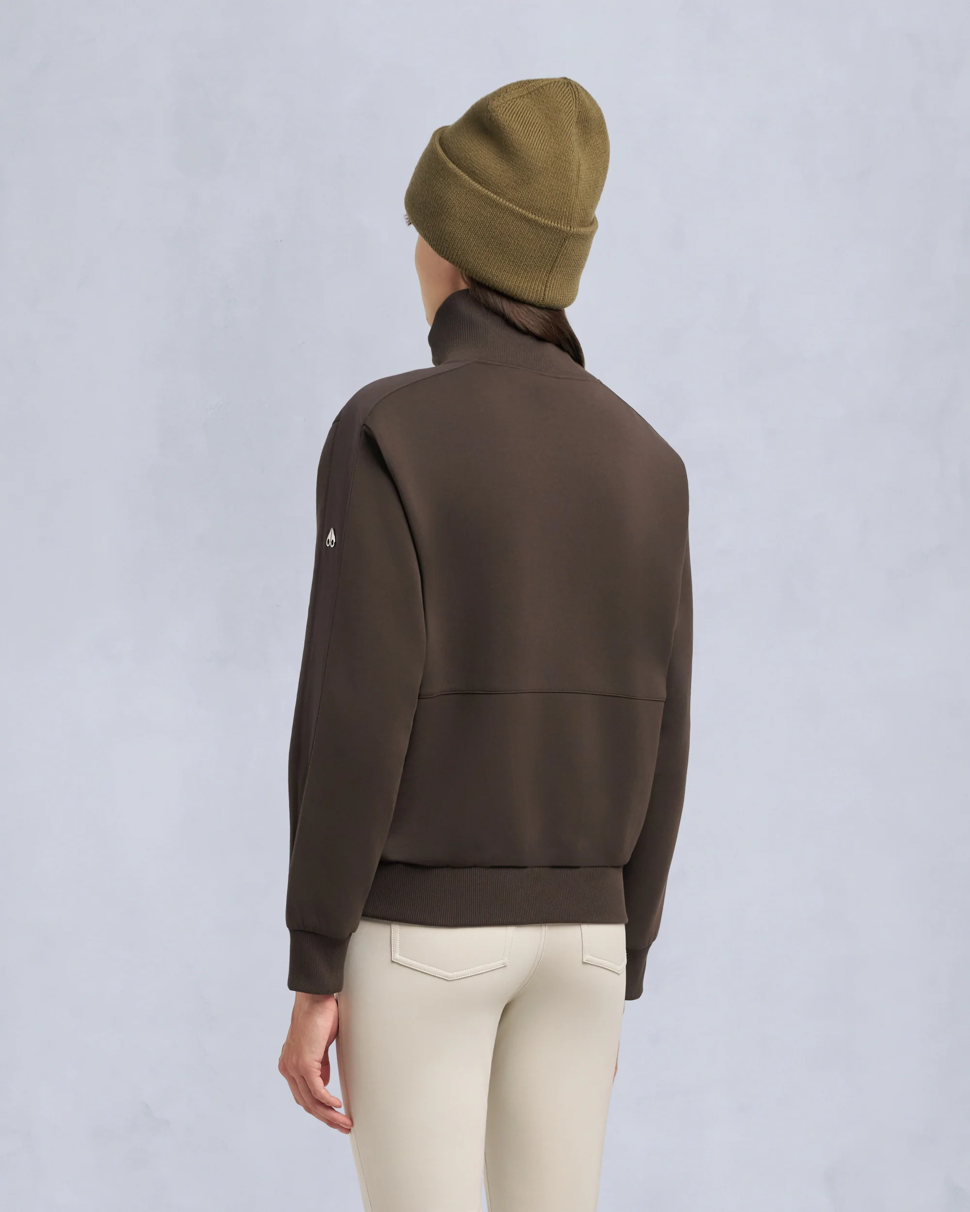 MIX MEDIA QUARTER ZIP SWEATER-ESPRESSO - Image 3
