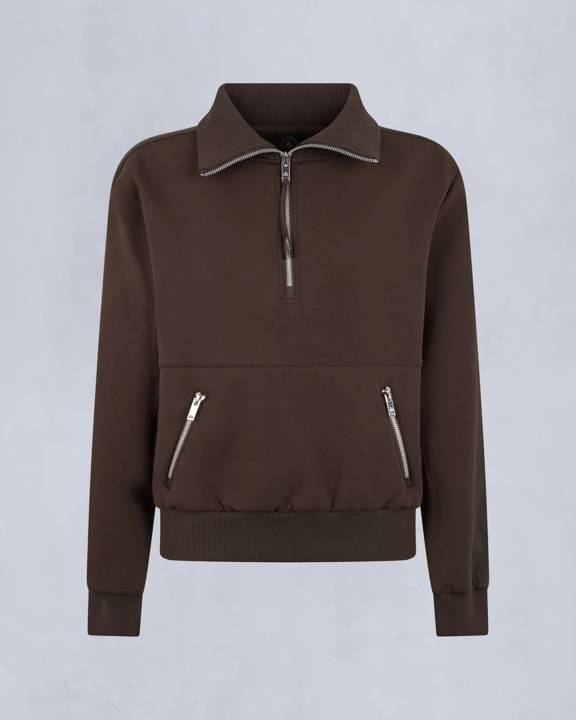 MIX MEDIA QUARTER ZIP SWEATER-ESPRESSO - Image 6