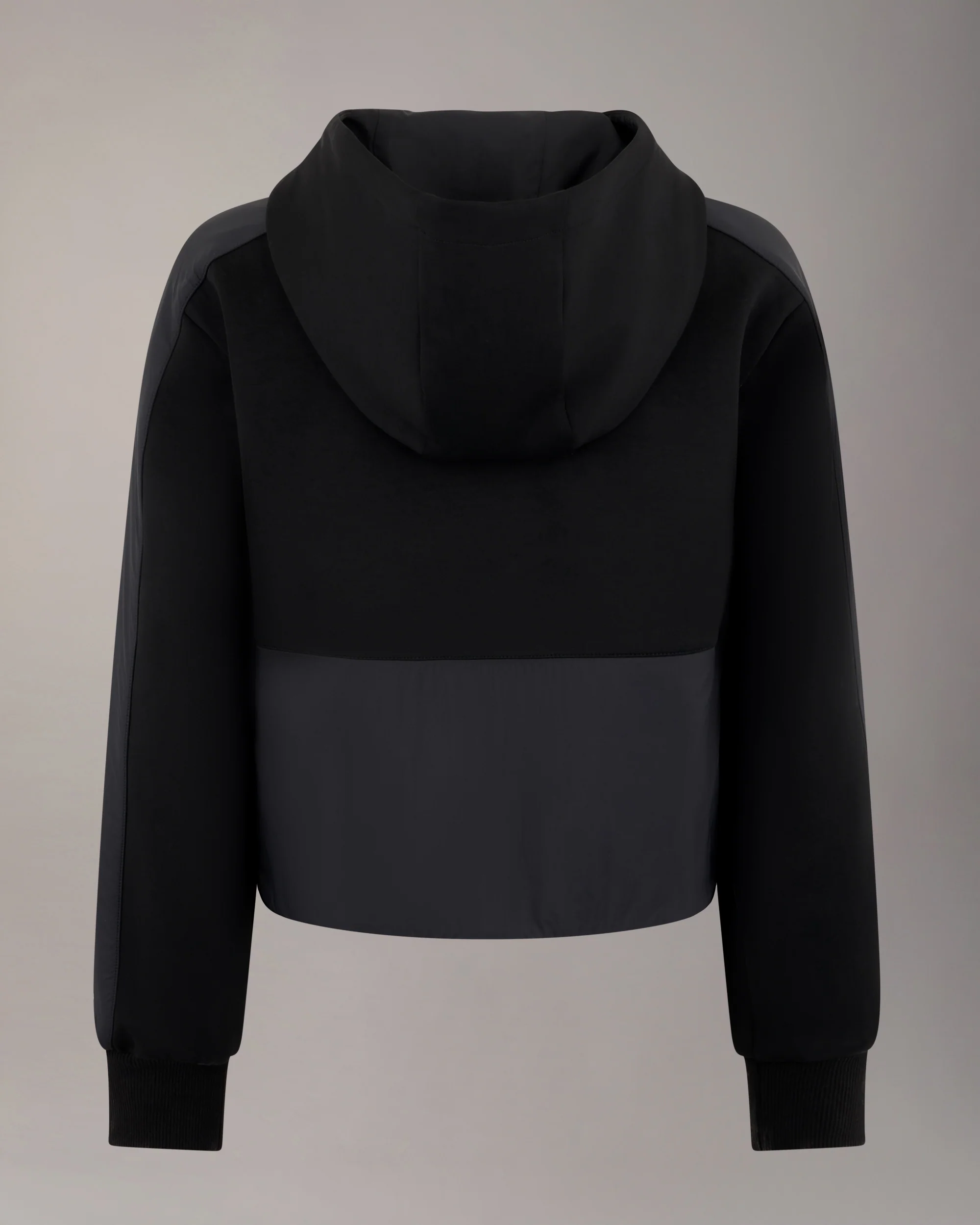 MIXED MEDIA NEOPRENE HOODIE-BLACK - Image 5