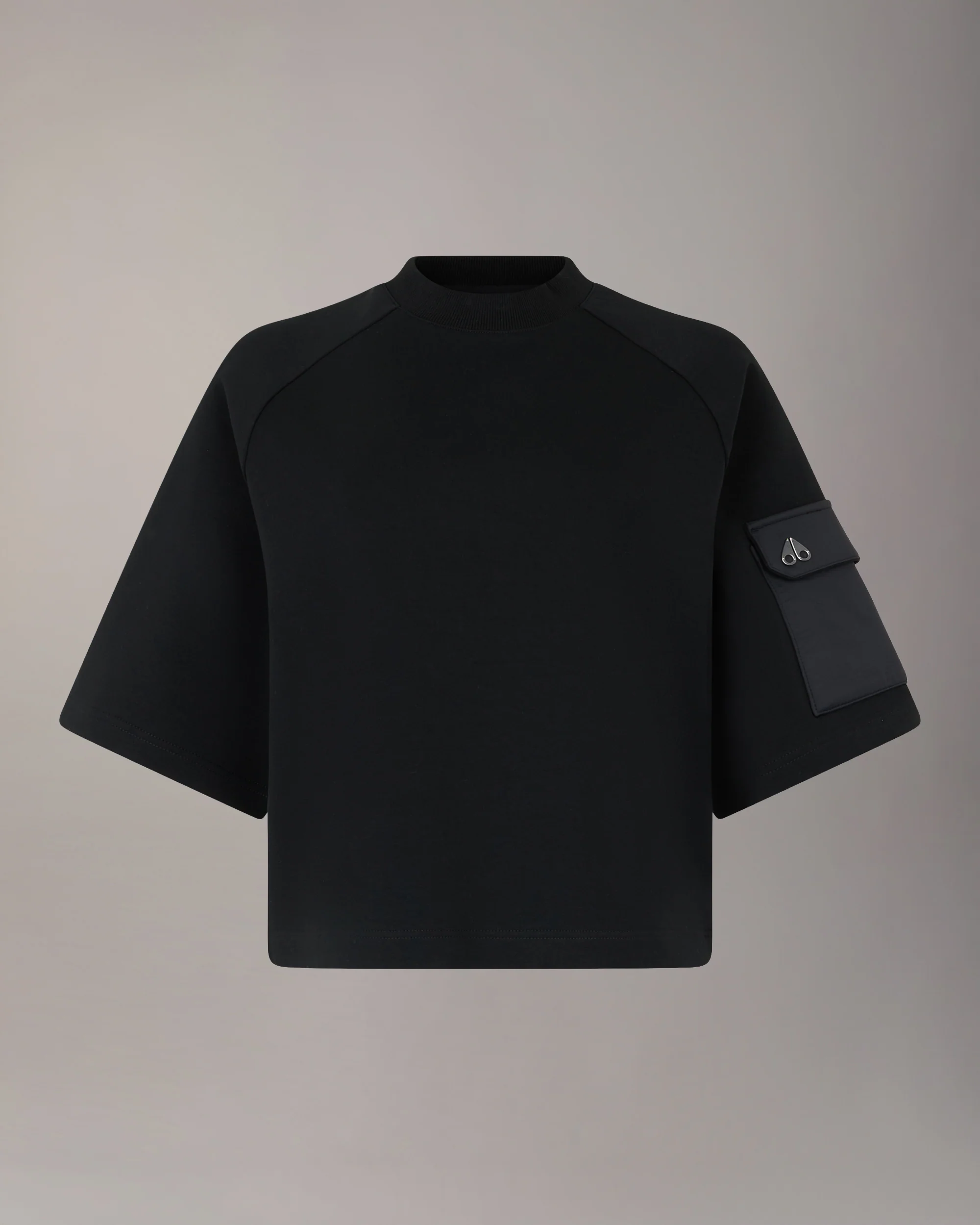 MIXED MEDIA NEOPRENE T-SHIRT-BLACK - Image 7