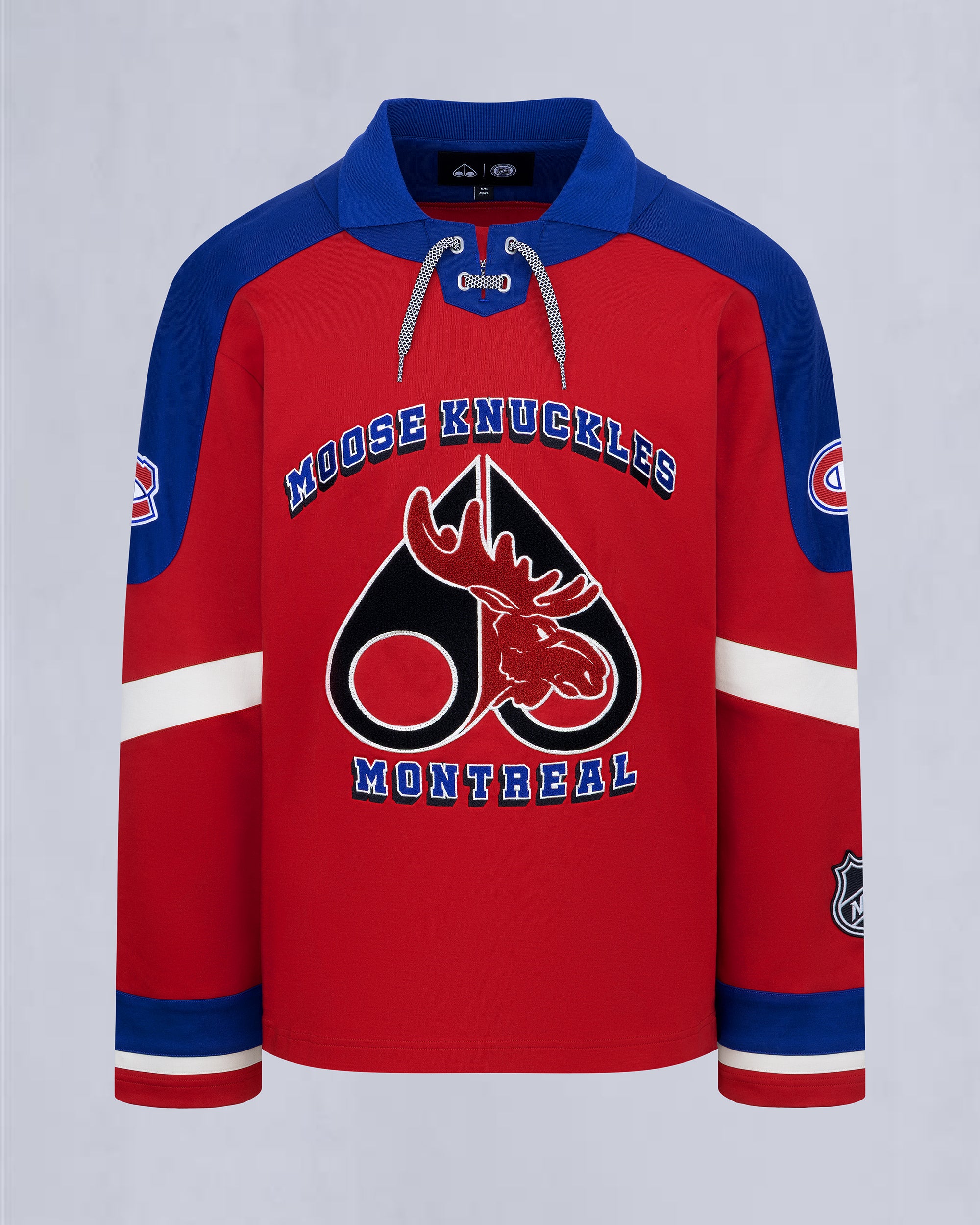 NHL X MOOSE KNUCKLES CANADIENS POLO-CANADIEN RED/BLUE/BONE - Image 6