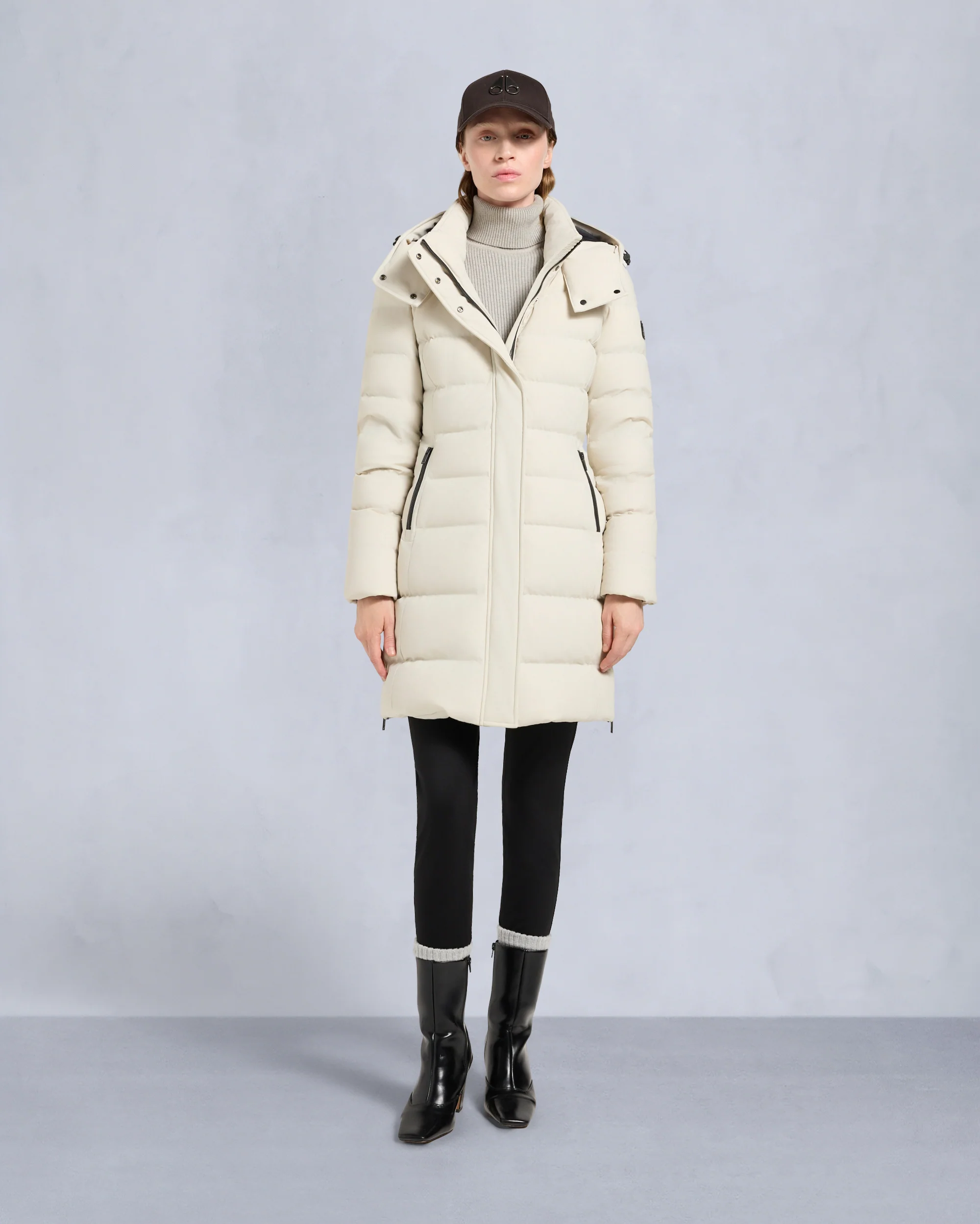 NYLUXE WATERSHED SHEARLING TRIM PARKA-ALABASTER - Image 6