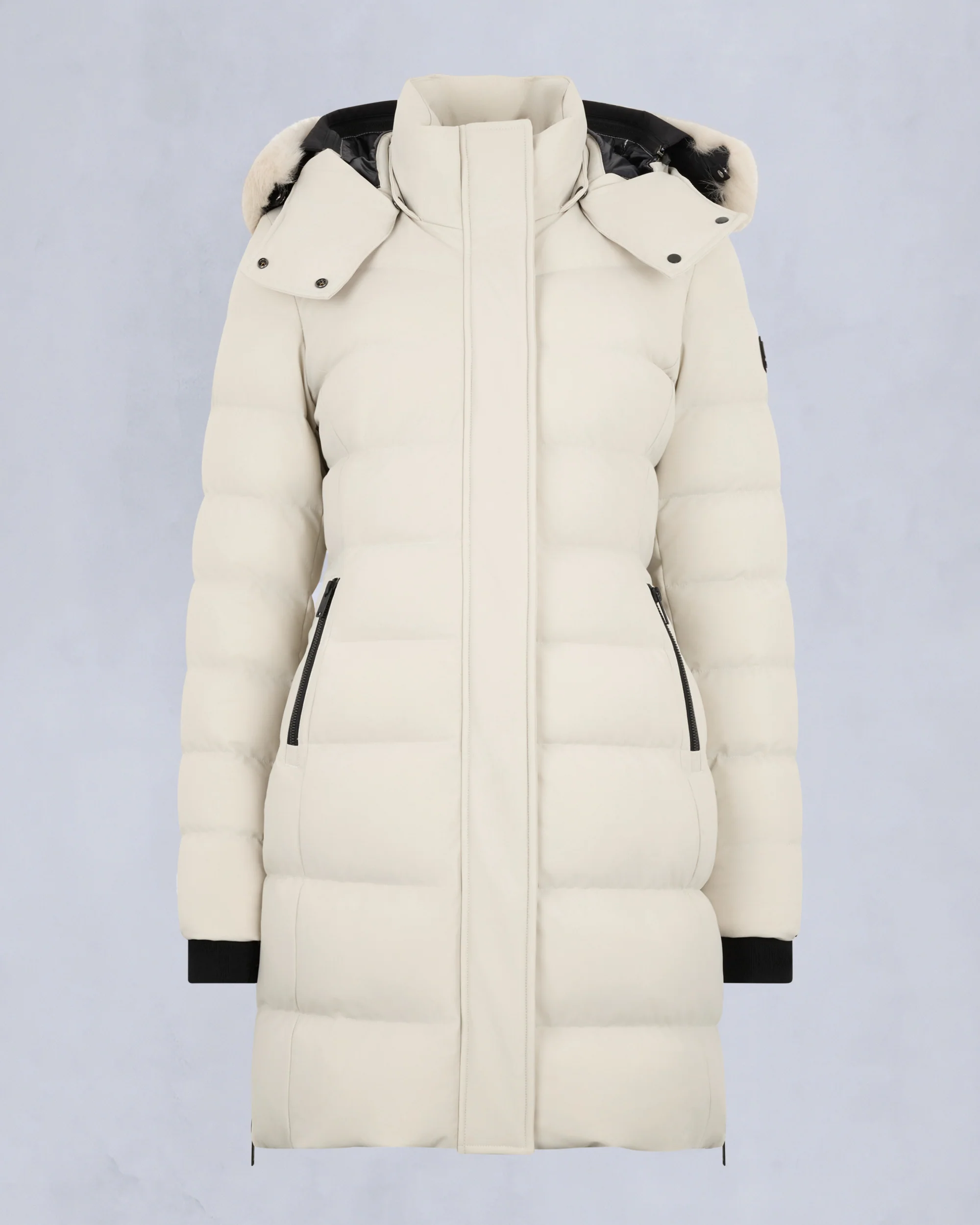 NYLUXE WATERSHED SHEARLING TRIM PARKA-ALABASTER - Image 8