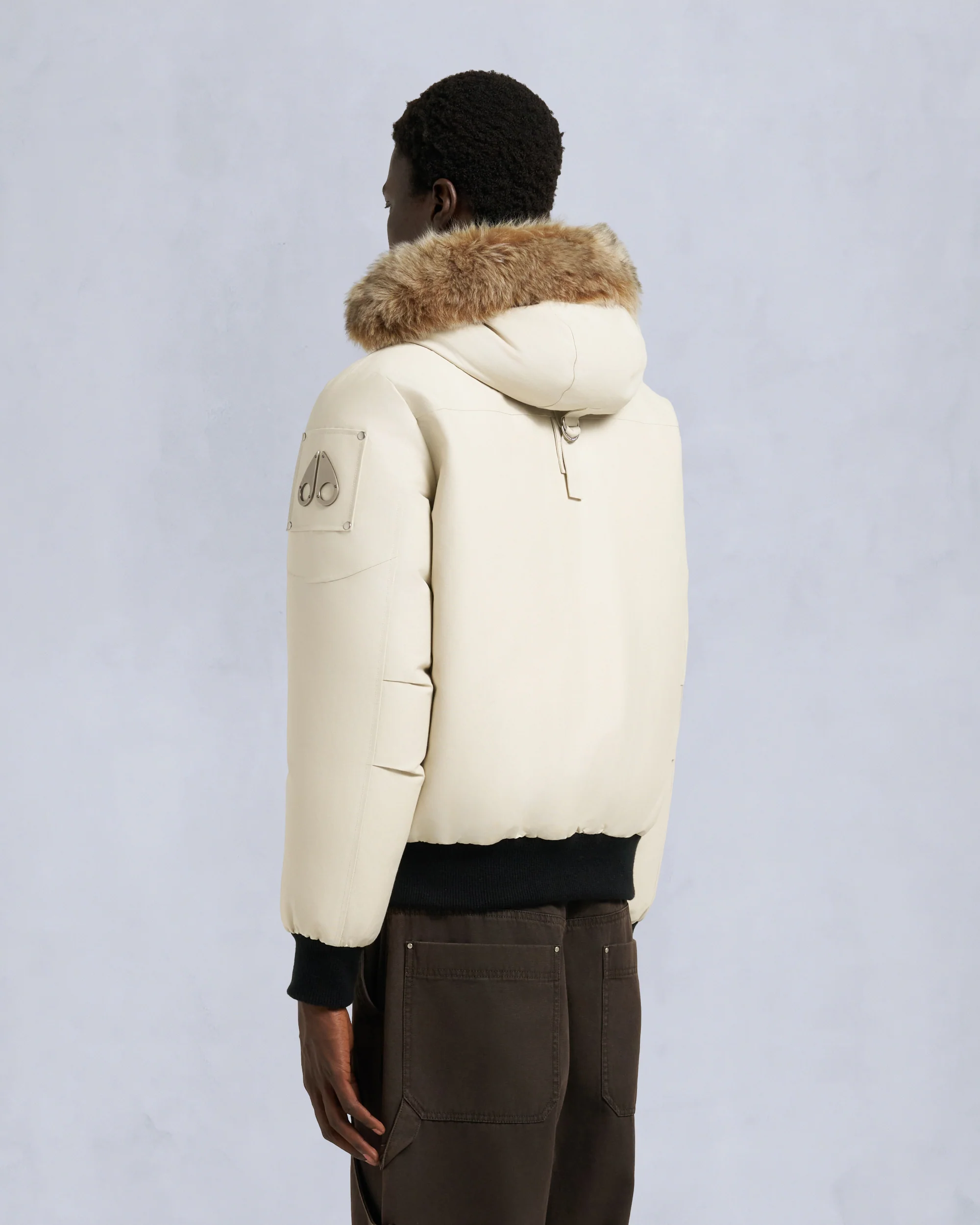 ORIGINAL BALLISTIC SHEARLING TRIM BOMBER JACKET-ALABASTER/BRONZE - Image 3