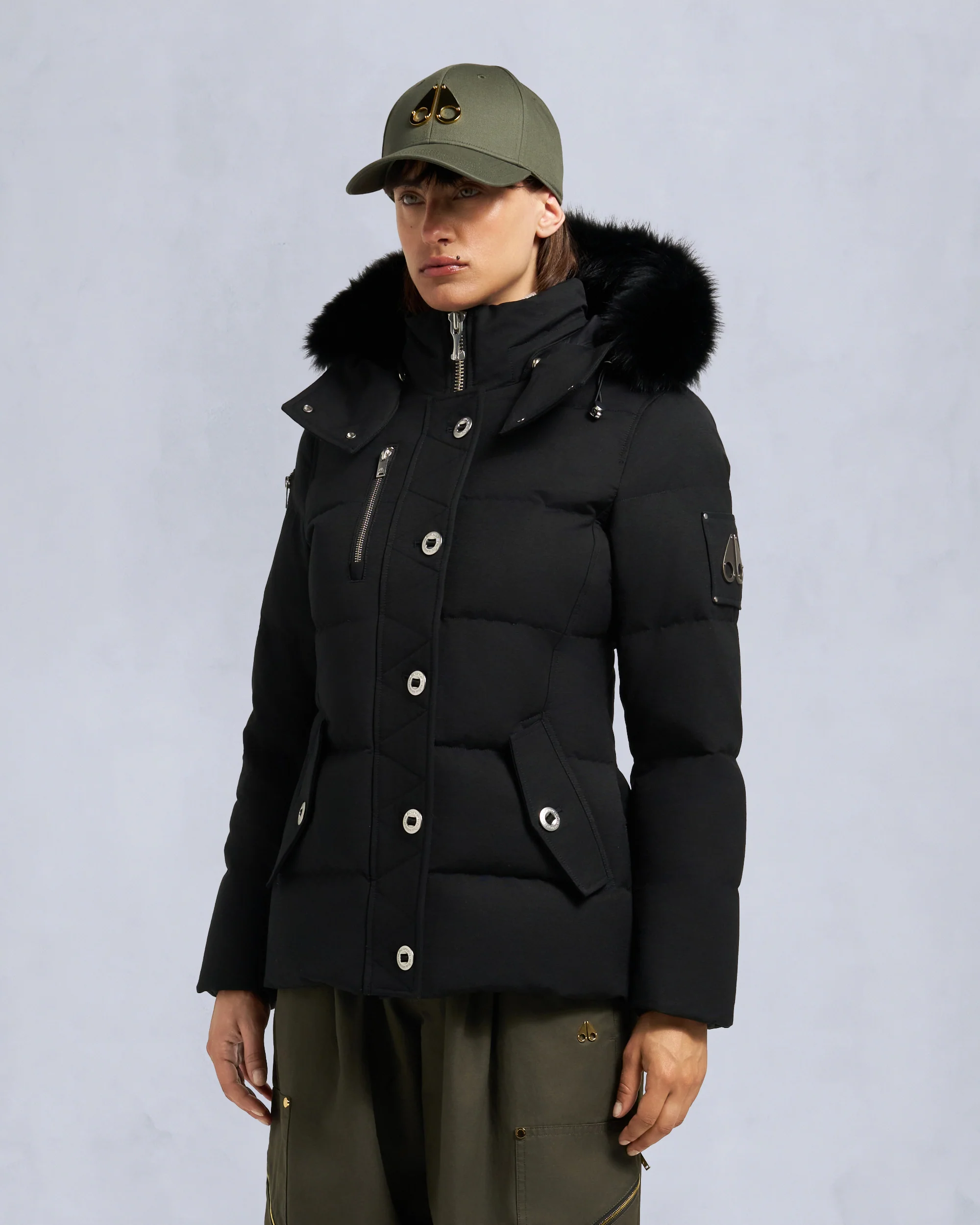 ORIGINAL SHEARLING TRIM 3Q JACKET-BLACK/BLACK - Image 2