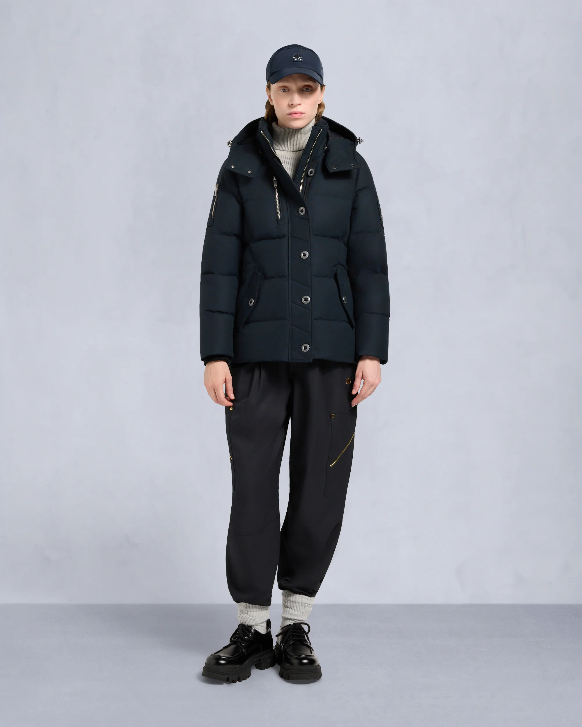 ORIGINAL SHEARLING TRIM 3Q JACKET-NAVY/BLACK - Image 6