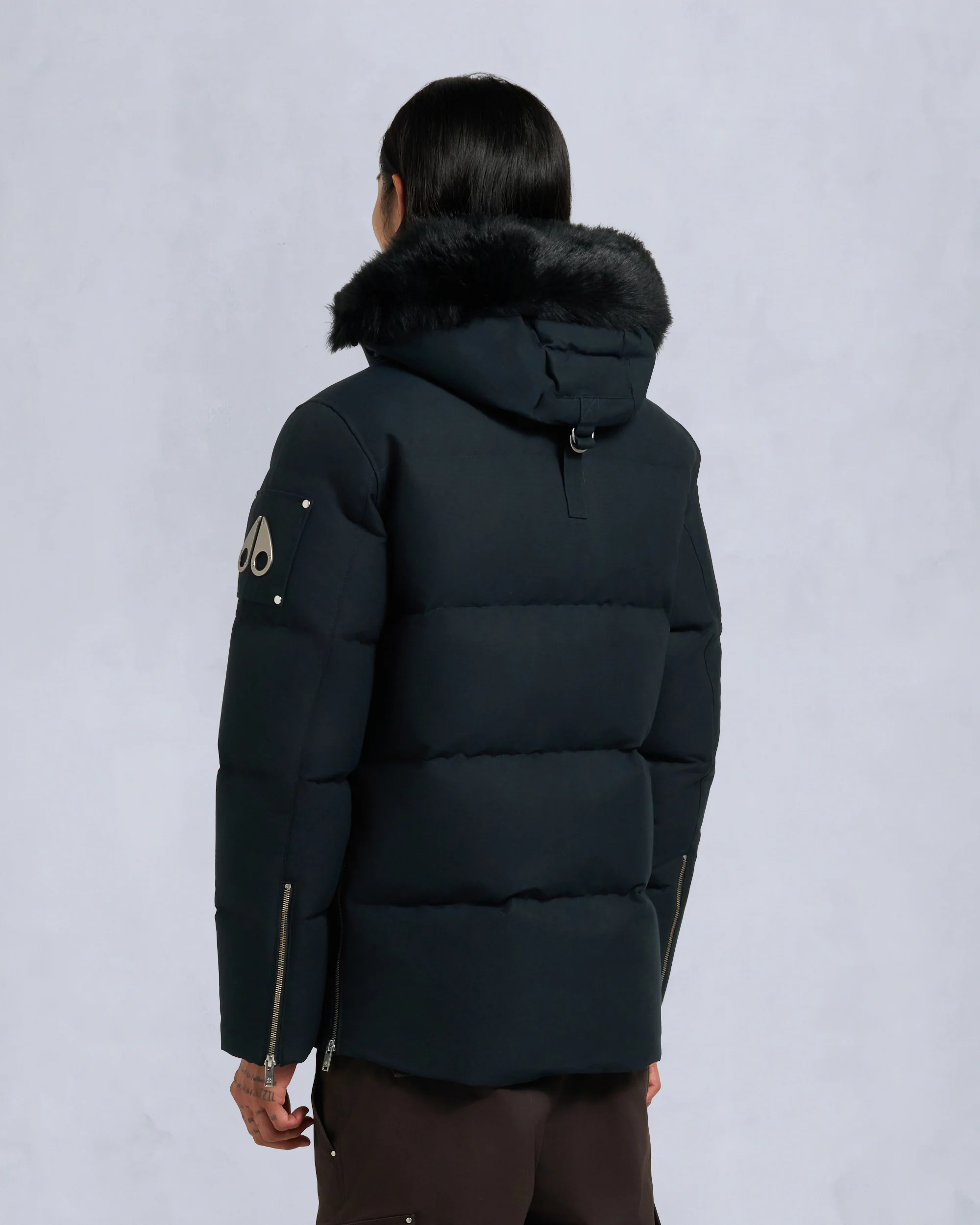 ORIGINAL SHEARLING TRIM 3Q JACKET-NAVY/BLACK - Image 3