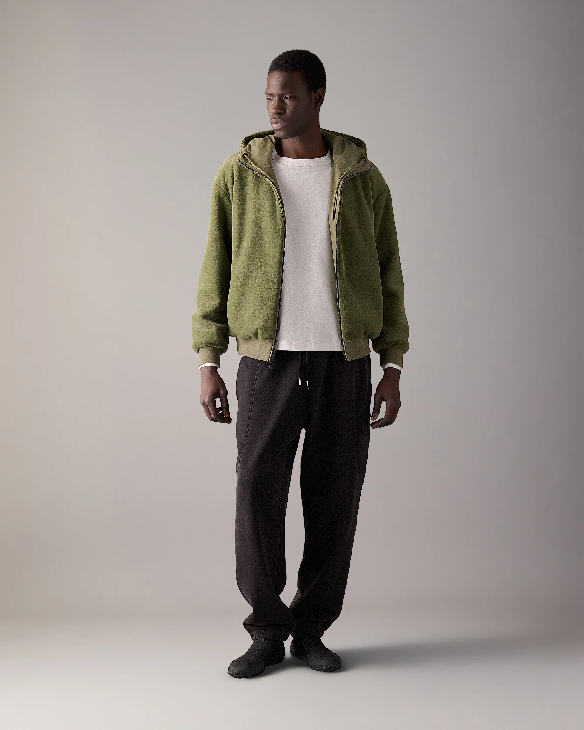 ROLAND BUNNY REVERSIBLE HOODIE-ARTICHOKE