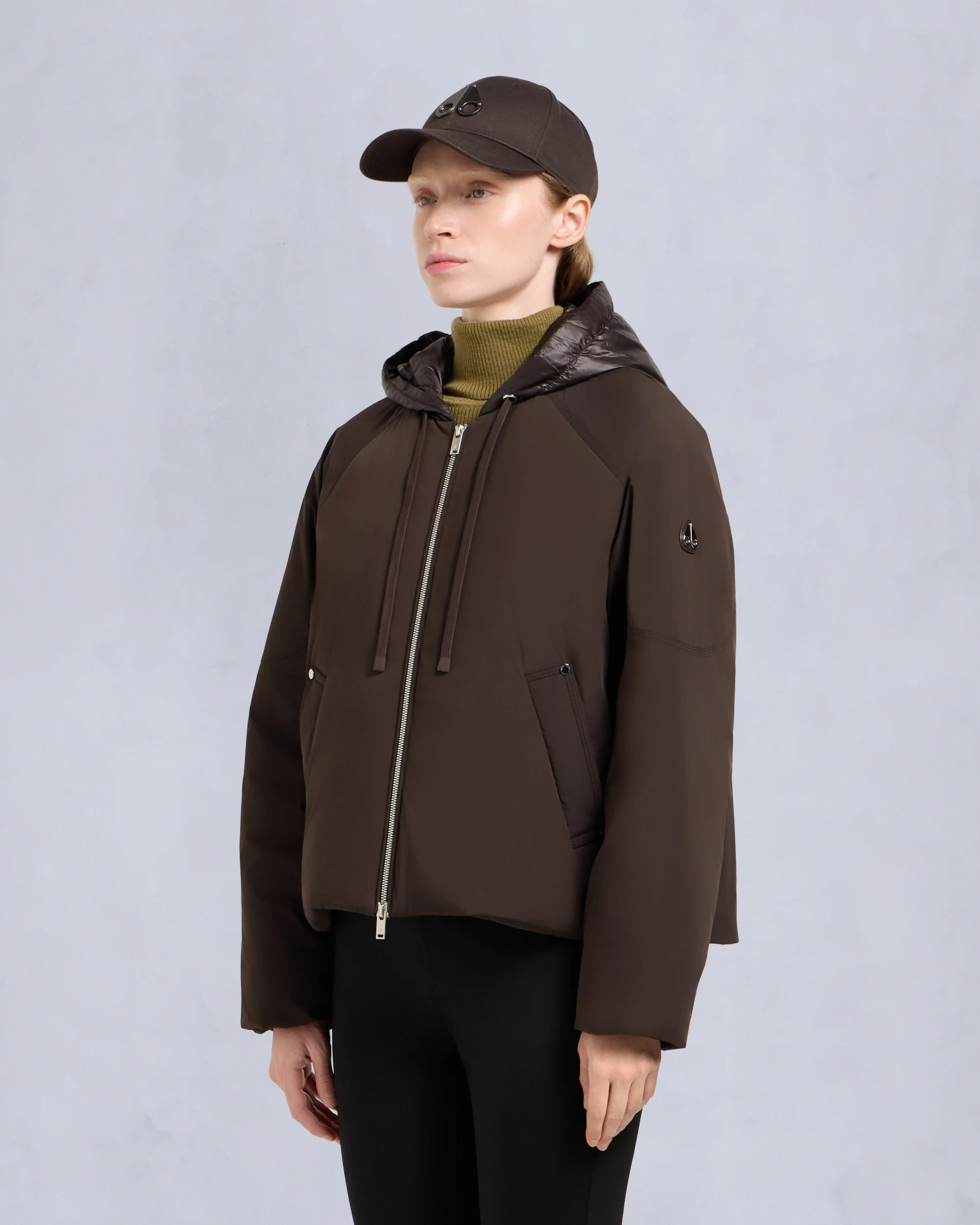 TEGAN DOWN BOMBER JACKET-ESPRESSO - Image 2