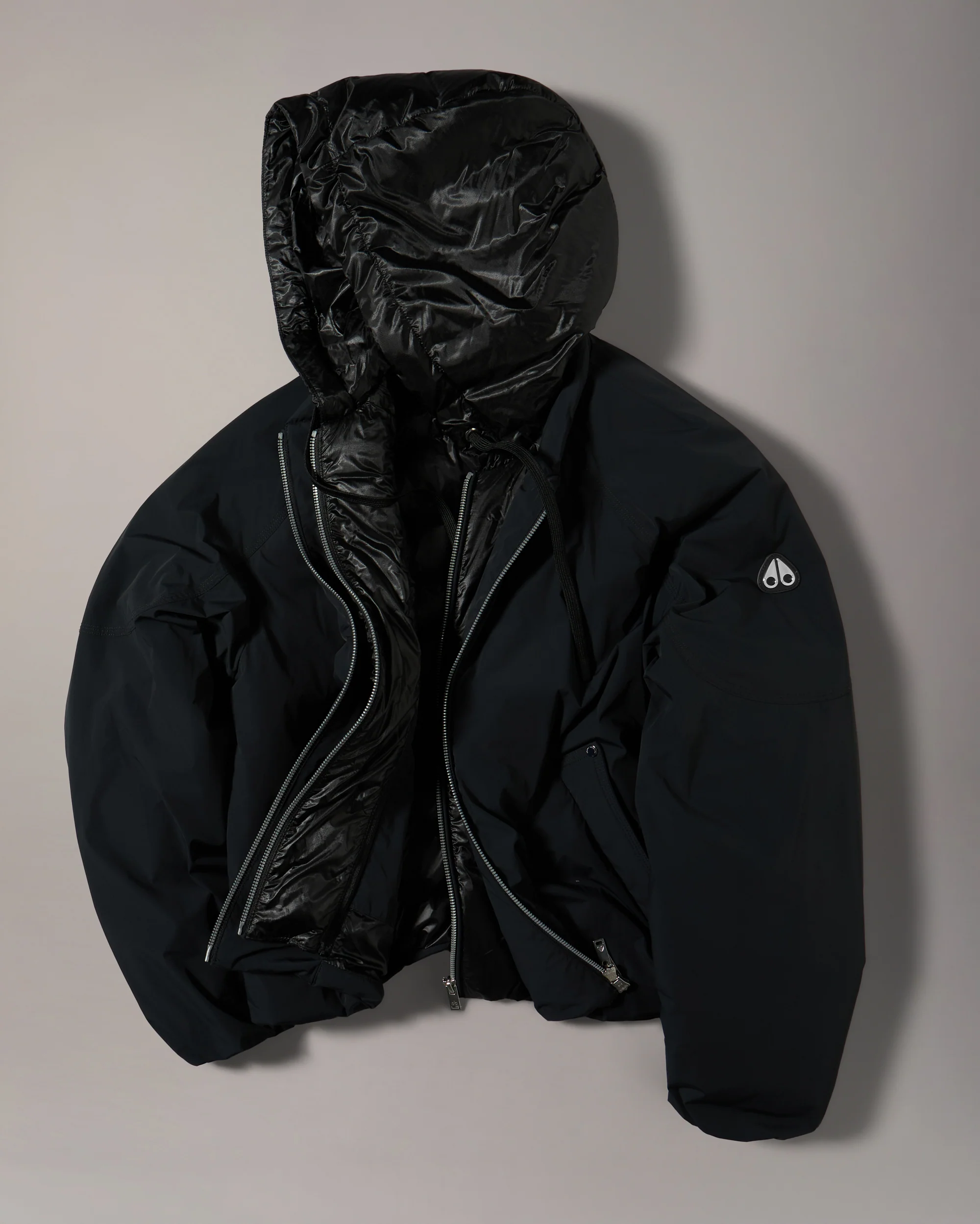TEGAN DOWN BOMBER JACKET-BLACK - Image 7