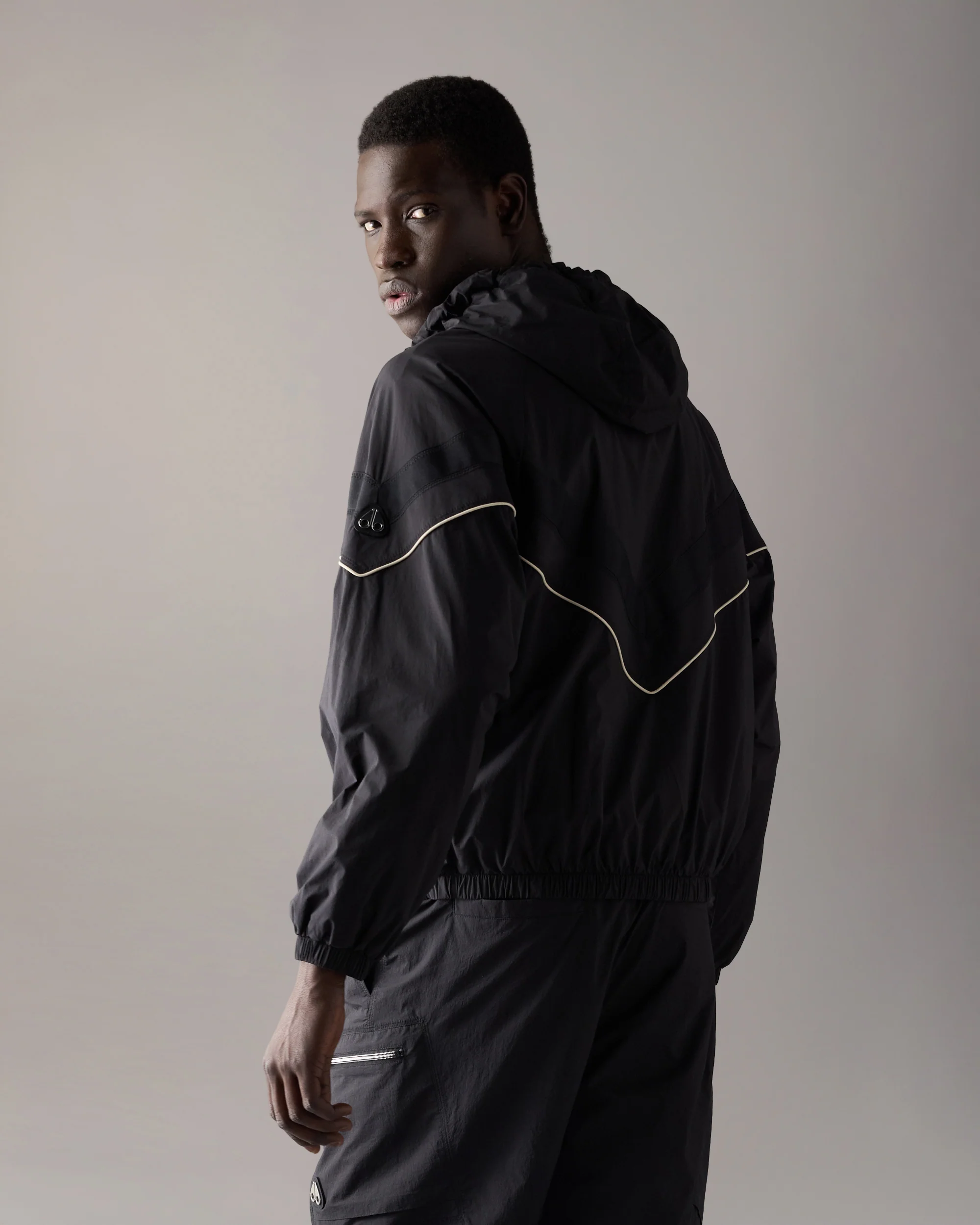TOPFLIGHT HOODED JACKET-BLACK/BLACK - Image 3