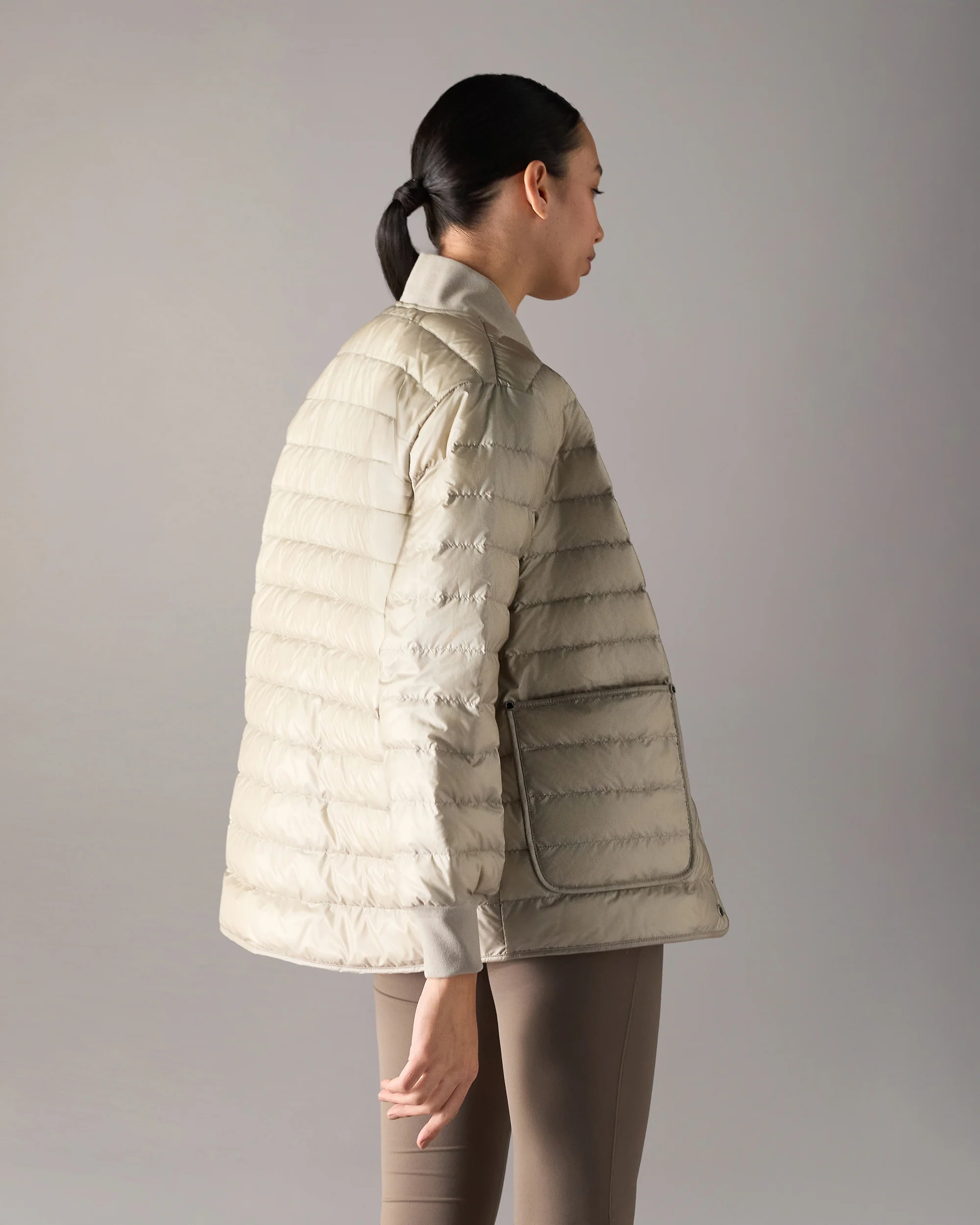 TRANSIT LIGHTWEIGHT DOWN BOMBER JACKET-ALABASTER - Image 3